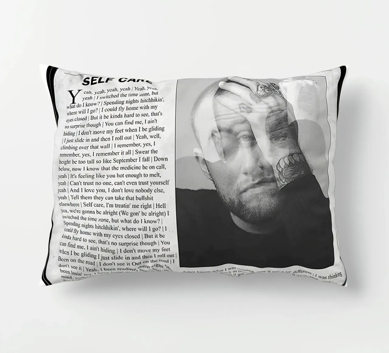 Selbstfürsorge Mac Miller Zeitungsartikel Kissen von softseilish