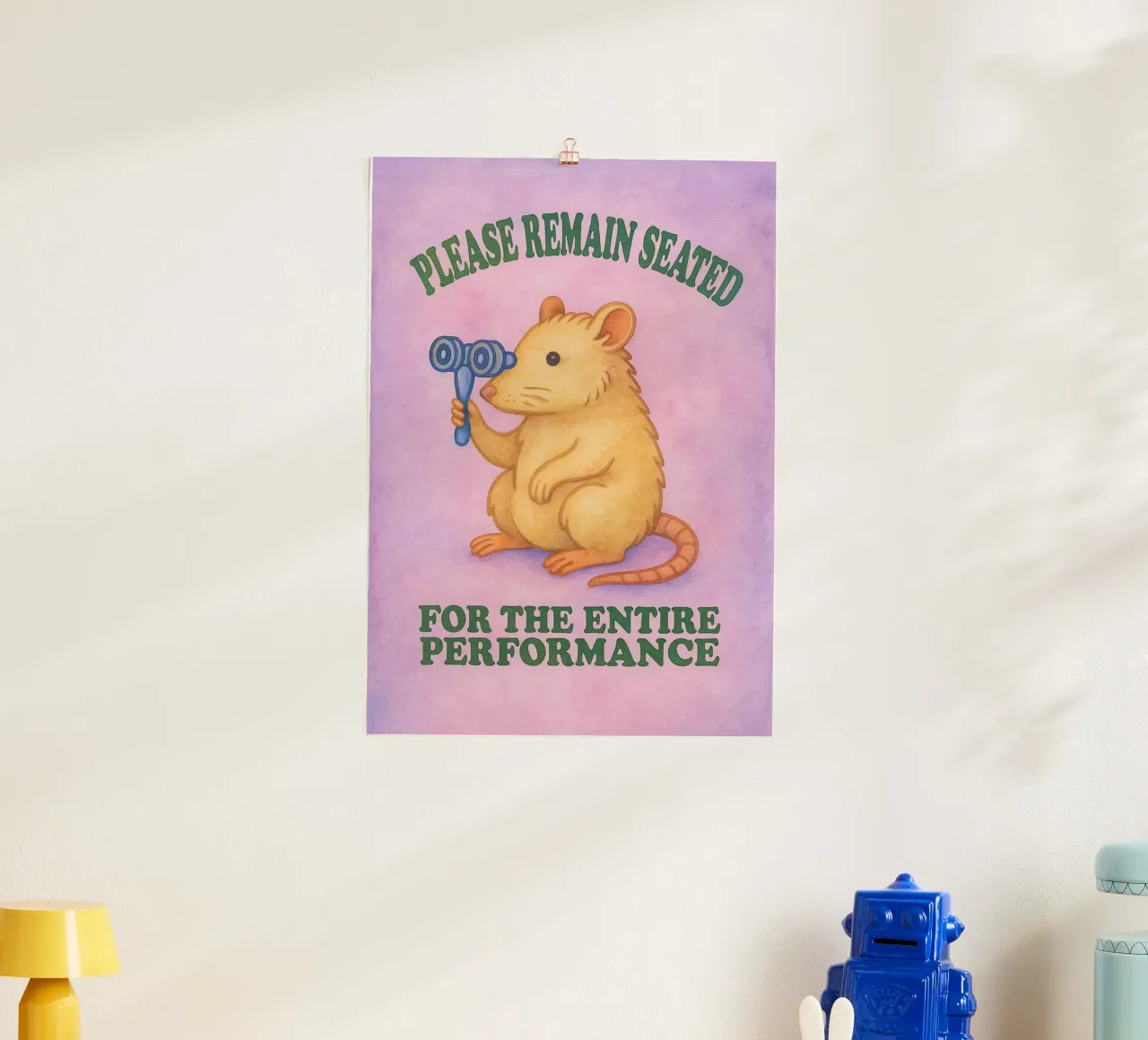 pittura d'arte divertente sui ratti poster da Mutiaram