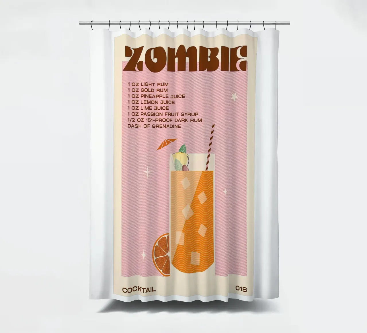 Cocktail Zombie retrò tenda da doccia da Cocktail Drink