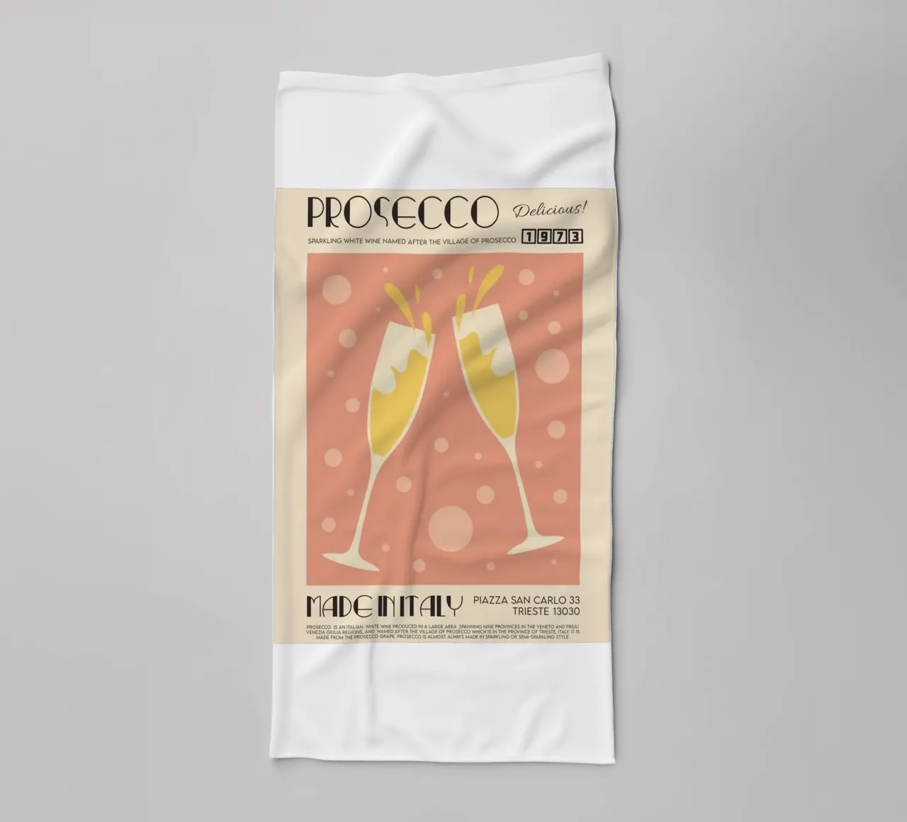 Drink PROSECCO towel by Cocktail Drink