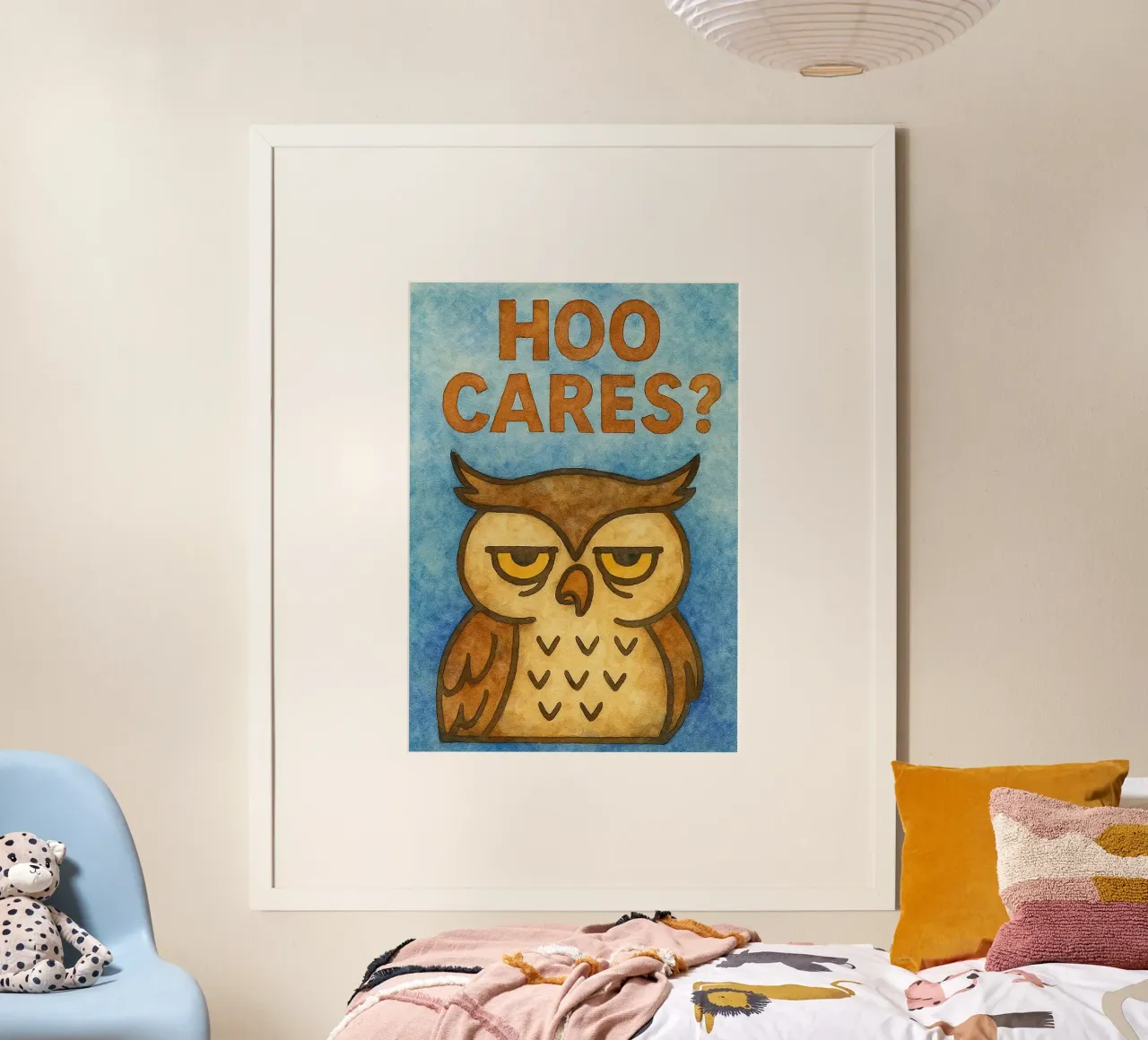 Hoo Cares Gufo pittura d'arte poster da Mutiaram