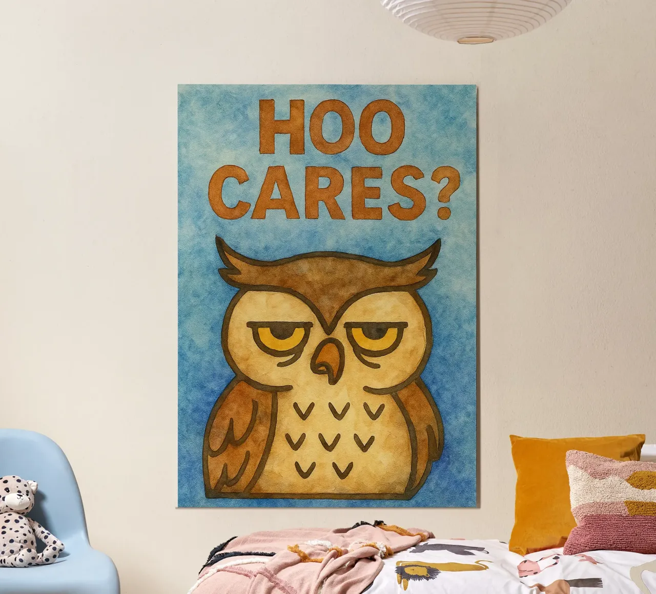 Hoo Cares Gufo pittura d'arte poster da Mutiaram