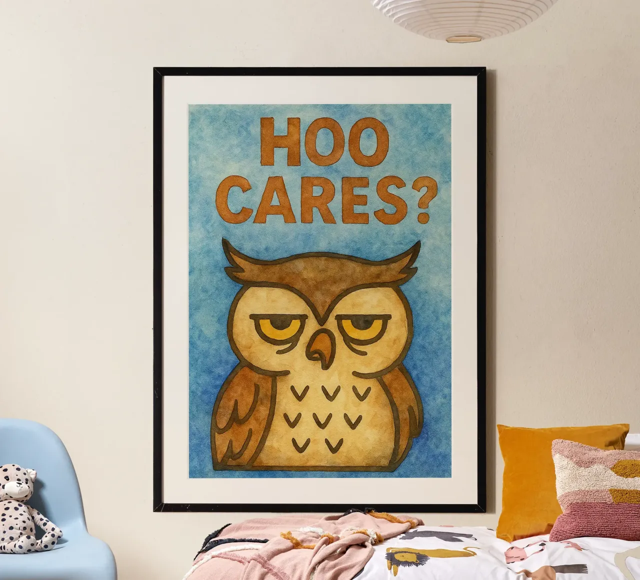 Hoo Cares Gufo pittura d'arte poster da Mutiaram