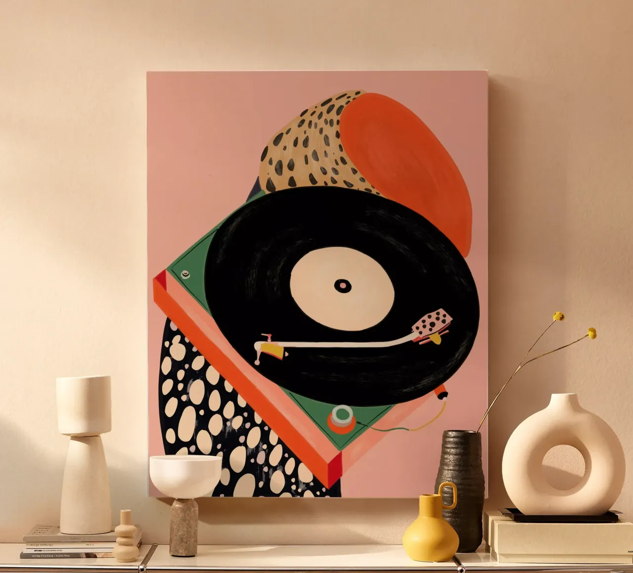 Nostalgic Grooves canvas with Floater frame by ArtsySesta