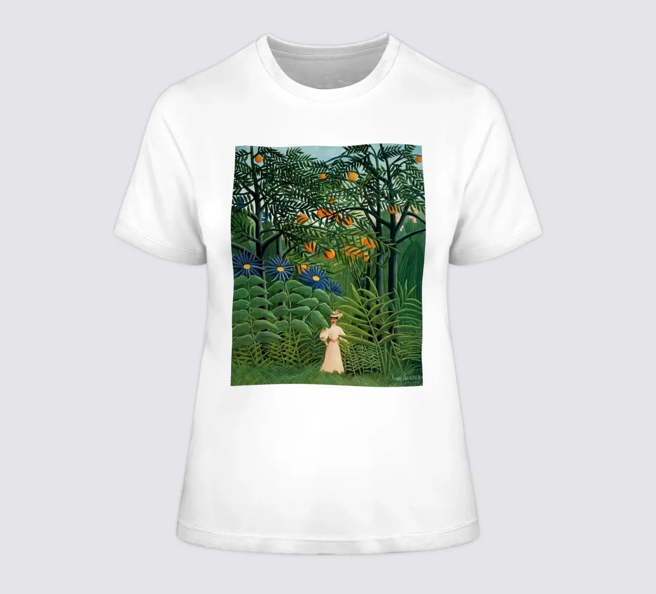 a woman who is enjoying God's creation women's fitted t-shirt by taylor shop