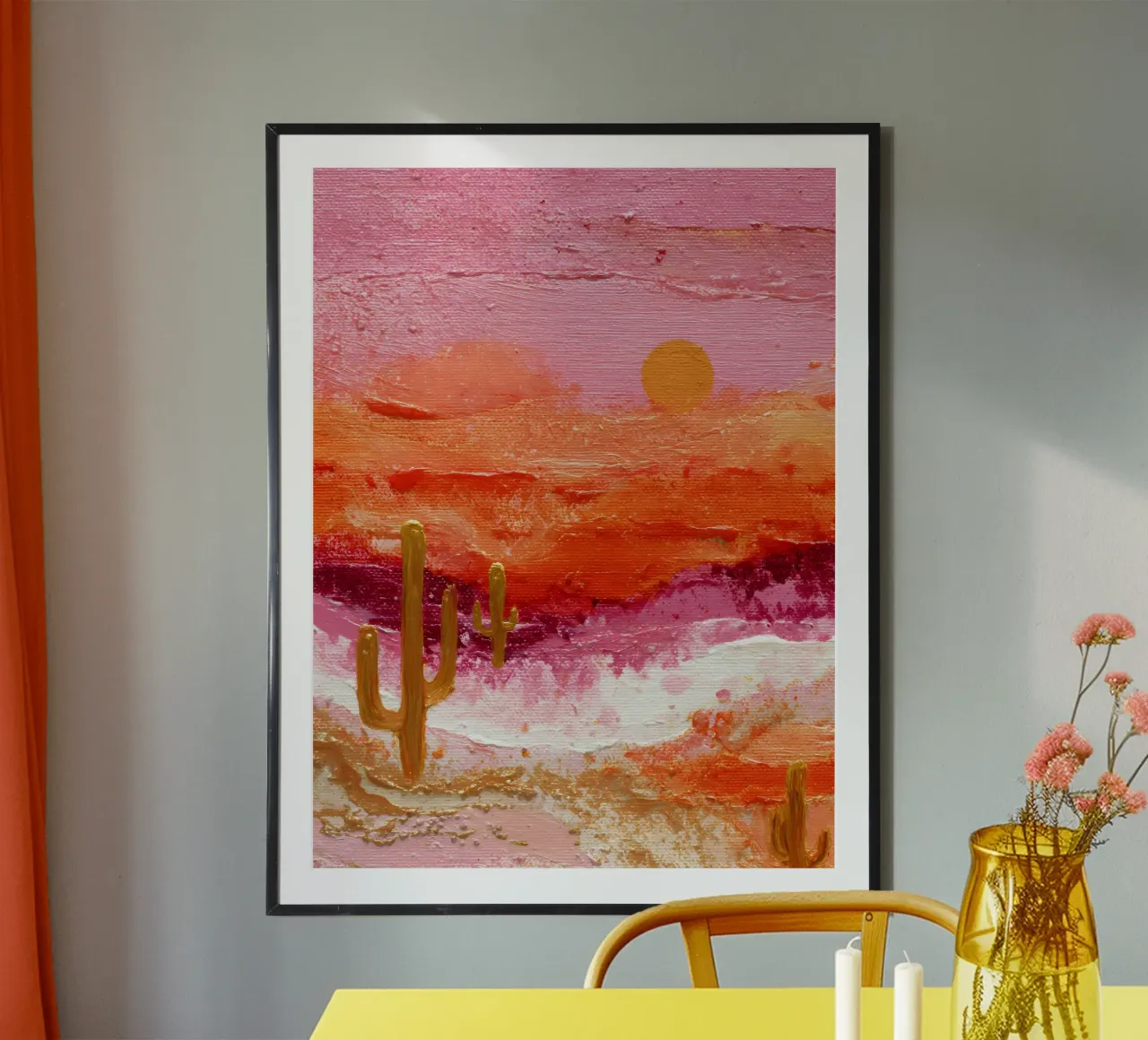 Dreamy Desert poster con telaio in alluminio da Gypsy Galleria