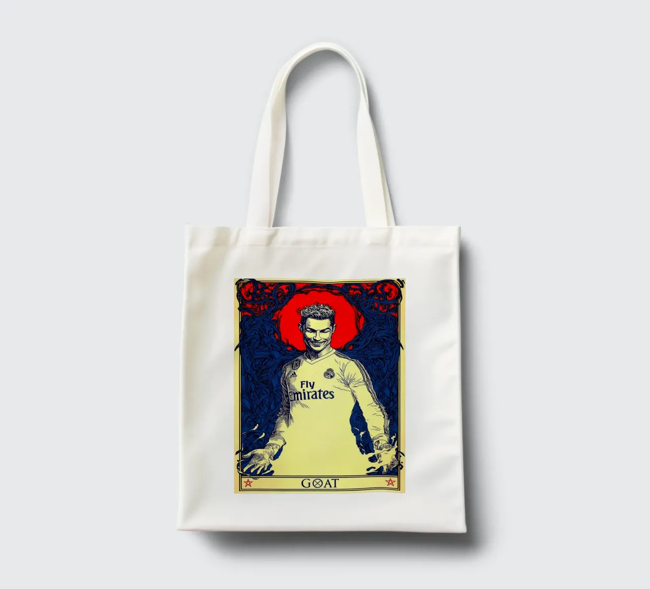 Cristiano Ronaldo CR7 La capra del calcio borsa in juta da Fleur de Lys