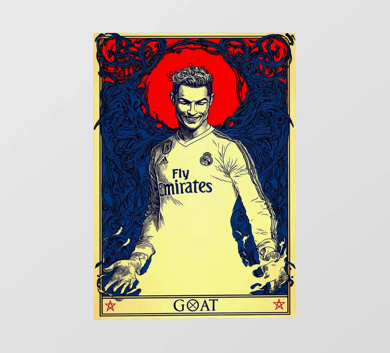 Cristiano Ronaldo CR7 La capra del calcio telo in pvc da Fleur de Lys