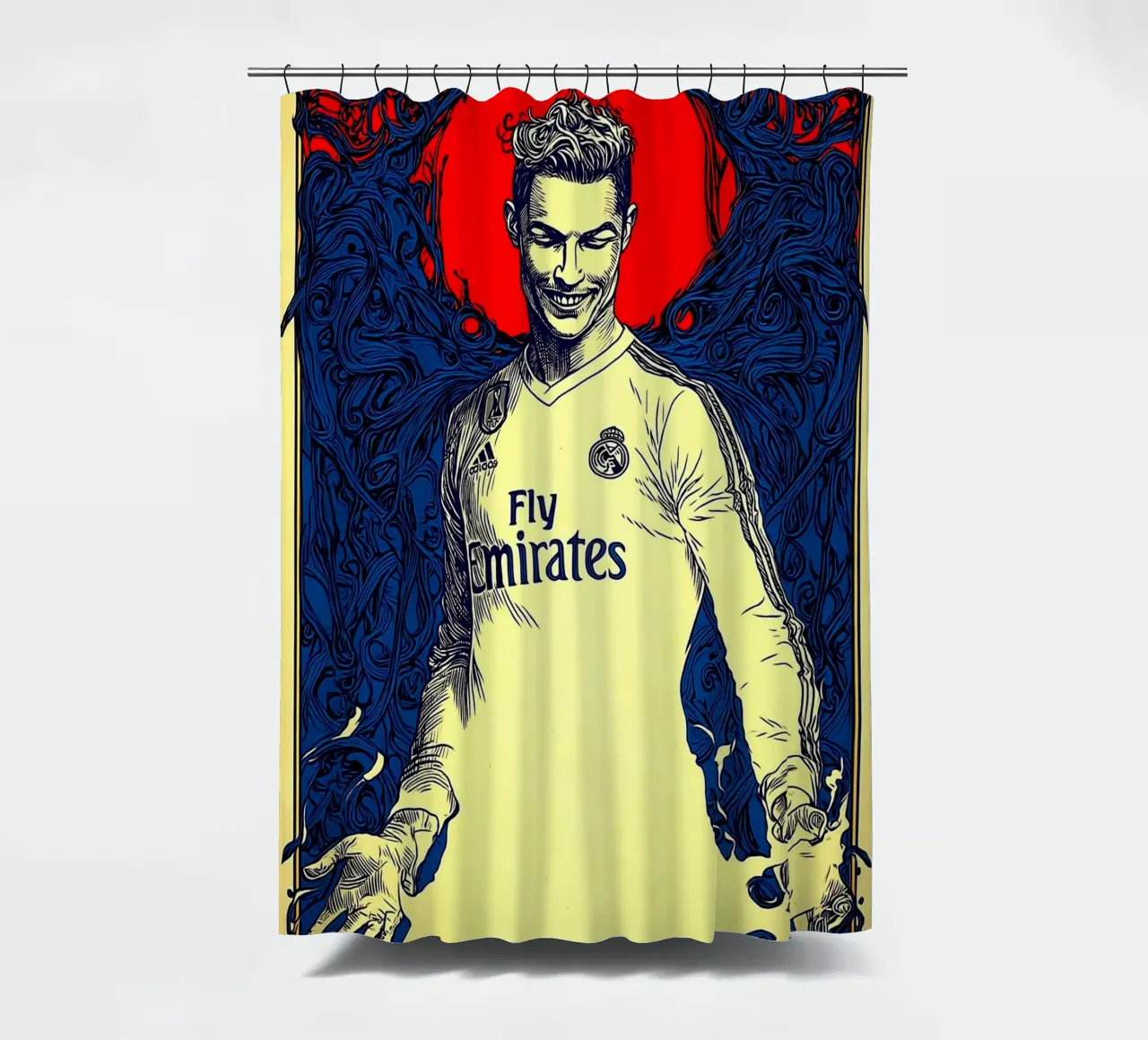 Cristiano Ronaldo CR7 La capra del calcio tenda da doccia da Fleur de Lys