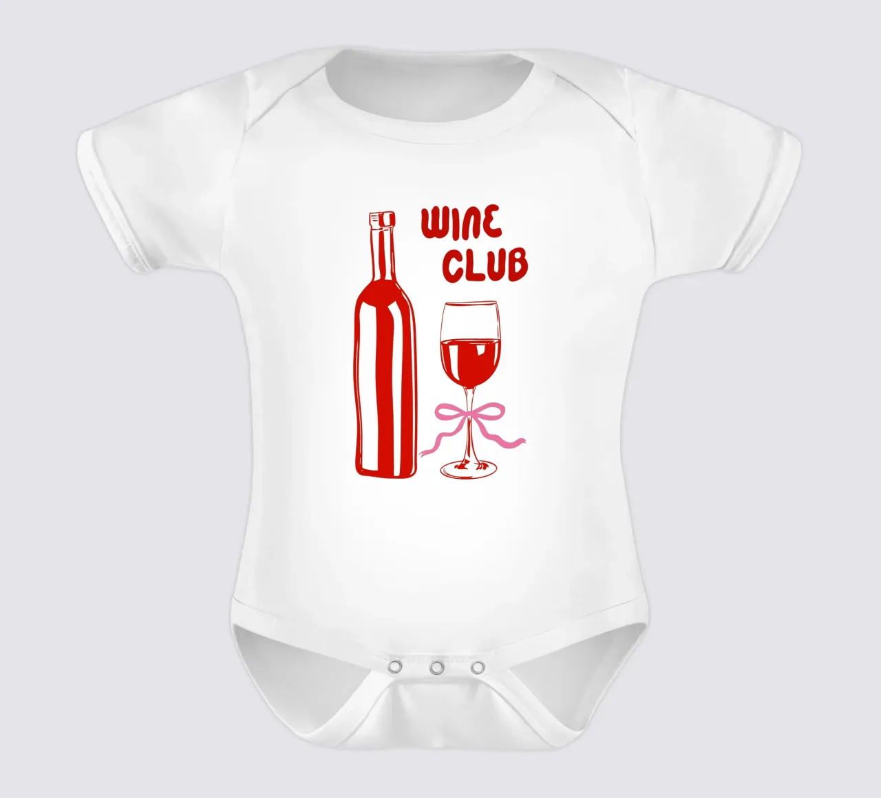 Wine Club Coquette – Romantic Wine Aesthetic short-sleeve baby romper by EDMPROJECT
