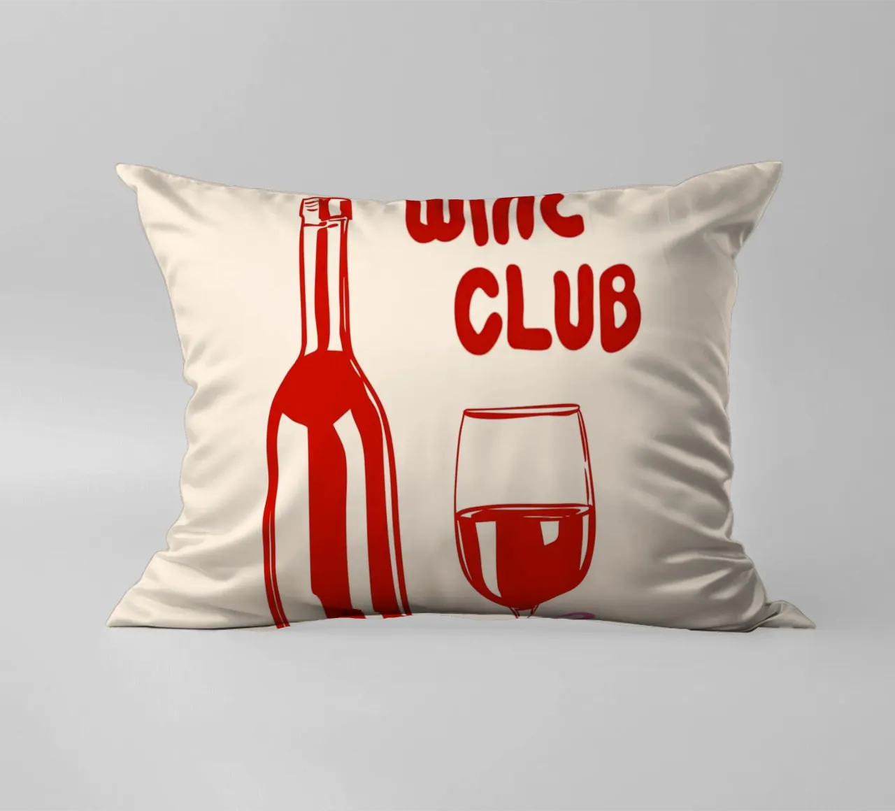 Wine Club Coquette – Romantic Wine Aesthetic decorative cushion by EDMPROJECT
