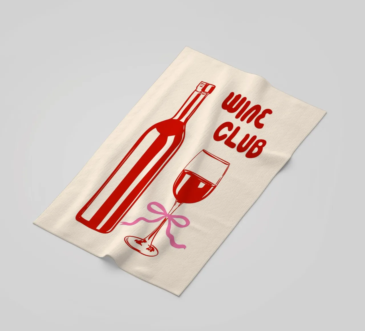 Wine Club Coquette – Romantic Wine Aesthetic beach towel by EDMPROJECT