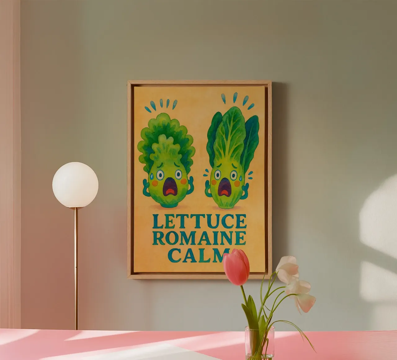lattuga romaine rivendicare l'arte della pittura tela con Cornice a cassetta da Mutiaram