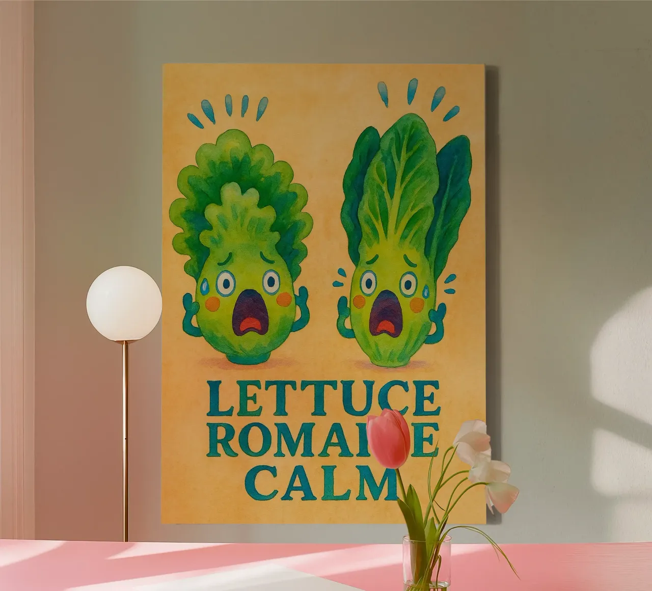 lattuga romaine rivendicare l'arte della pittura tela con Cornice a cassetta da Mutiaram