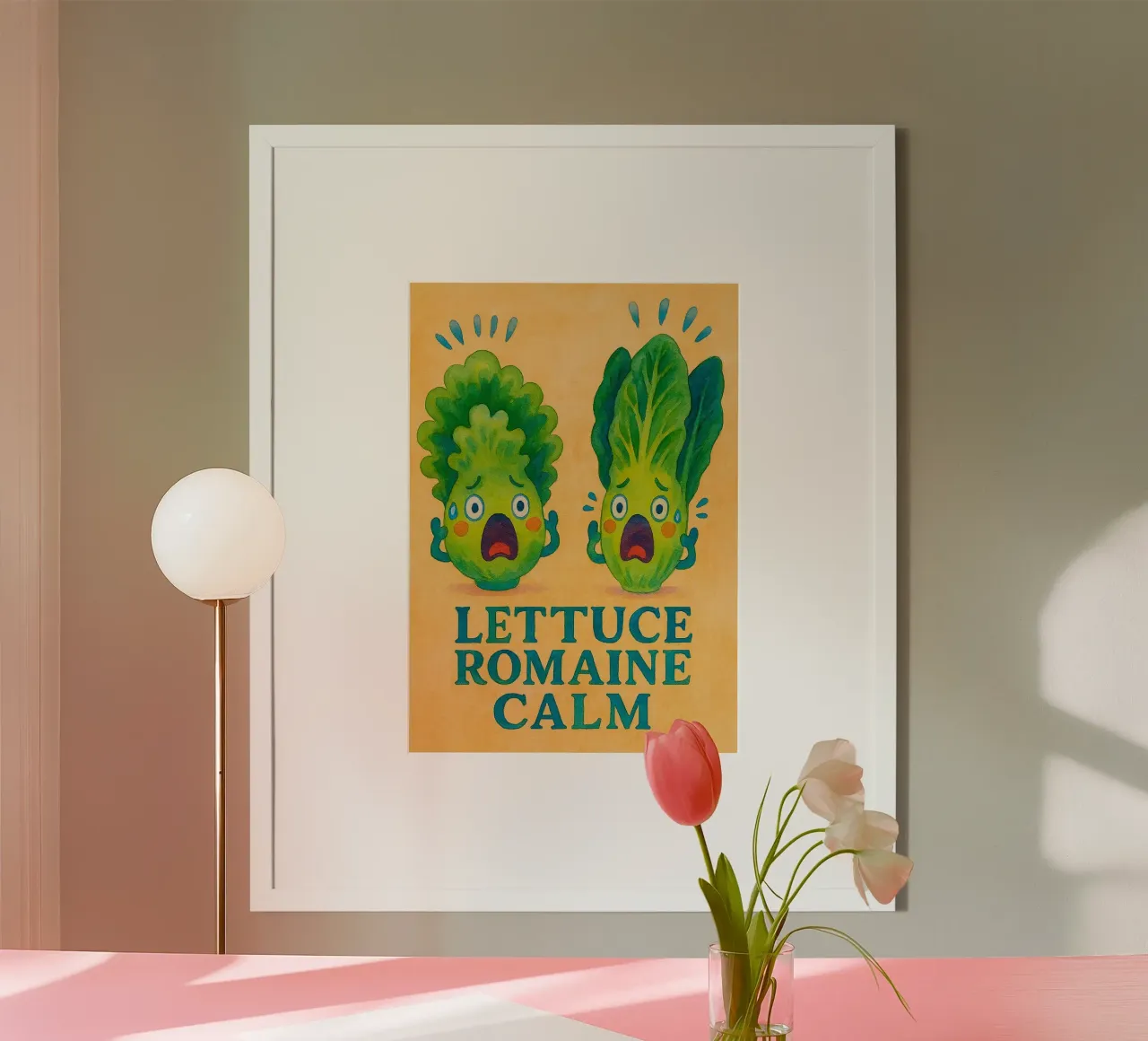 lattuga romaine rivendicare l'arte della pittura poster con telaio in alluminio da Mutiaram