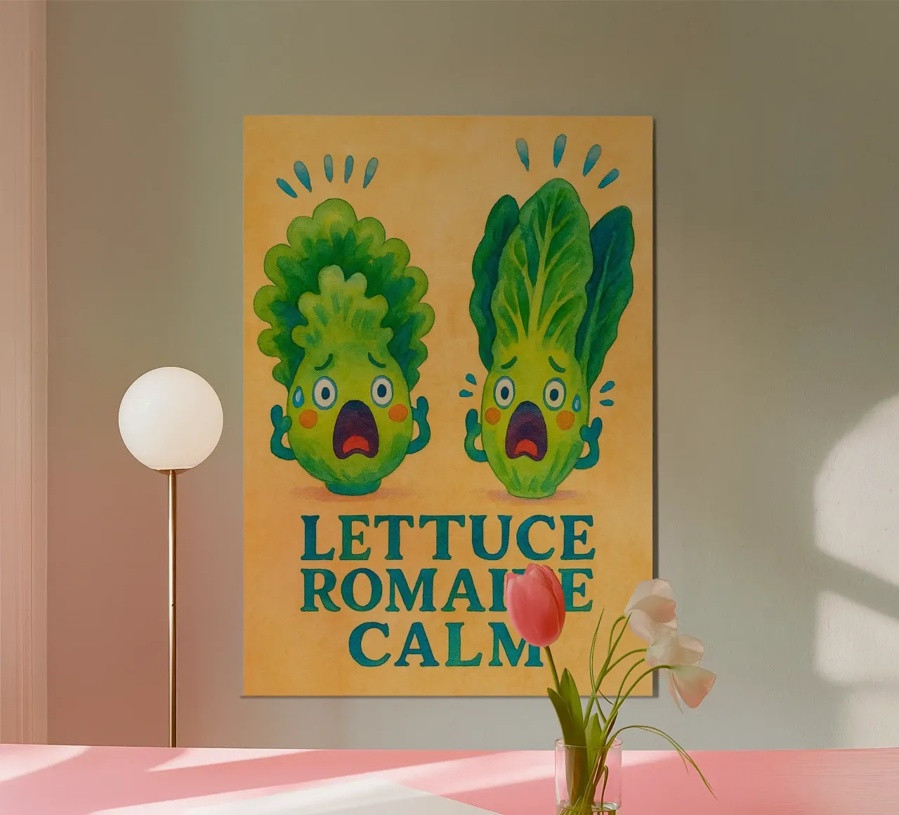 lattuga romaine rivendicare l'arte della pittura poster con telaio in alluminio da Mutiaram