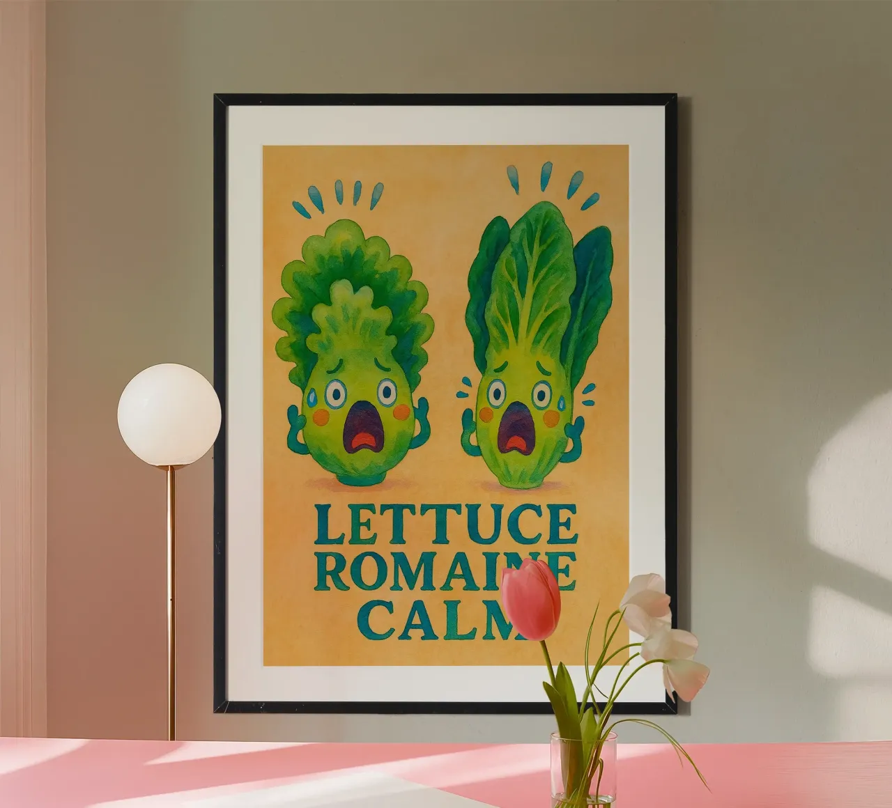 lattuga romaine rivendicare l'arte della pittura poster con telaio in alluminio da Mutiaram