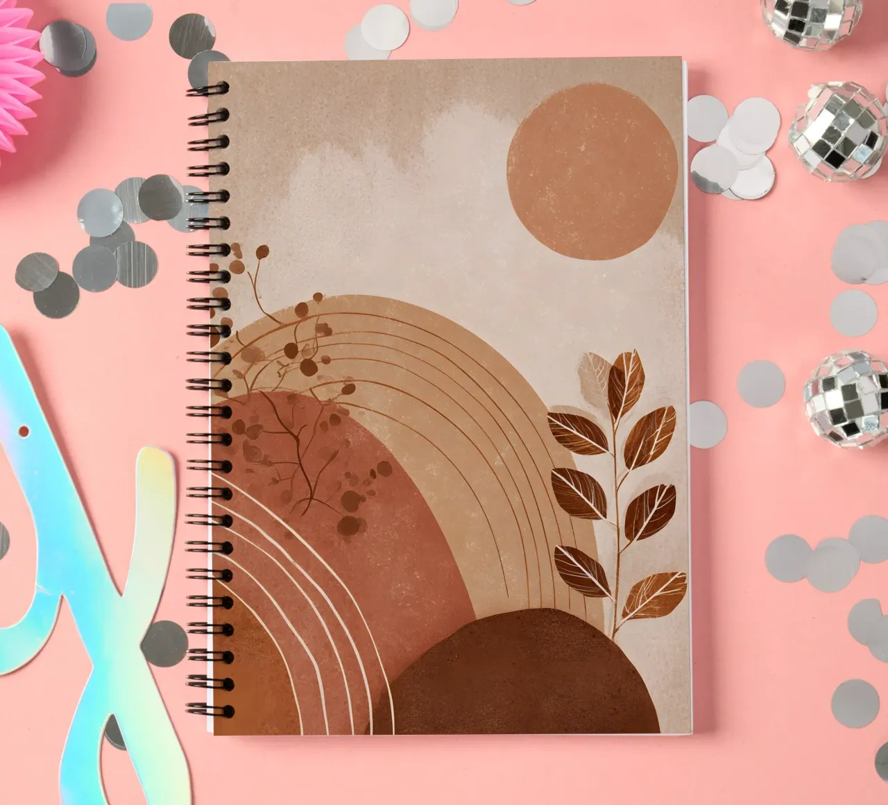 Earthy Boho Abstract spiral notebook by Gypsy Galleria