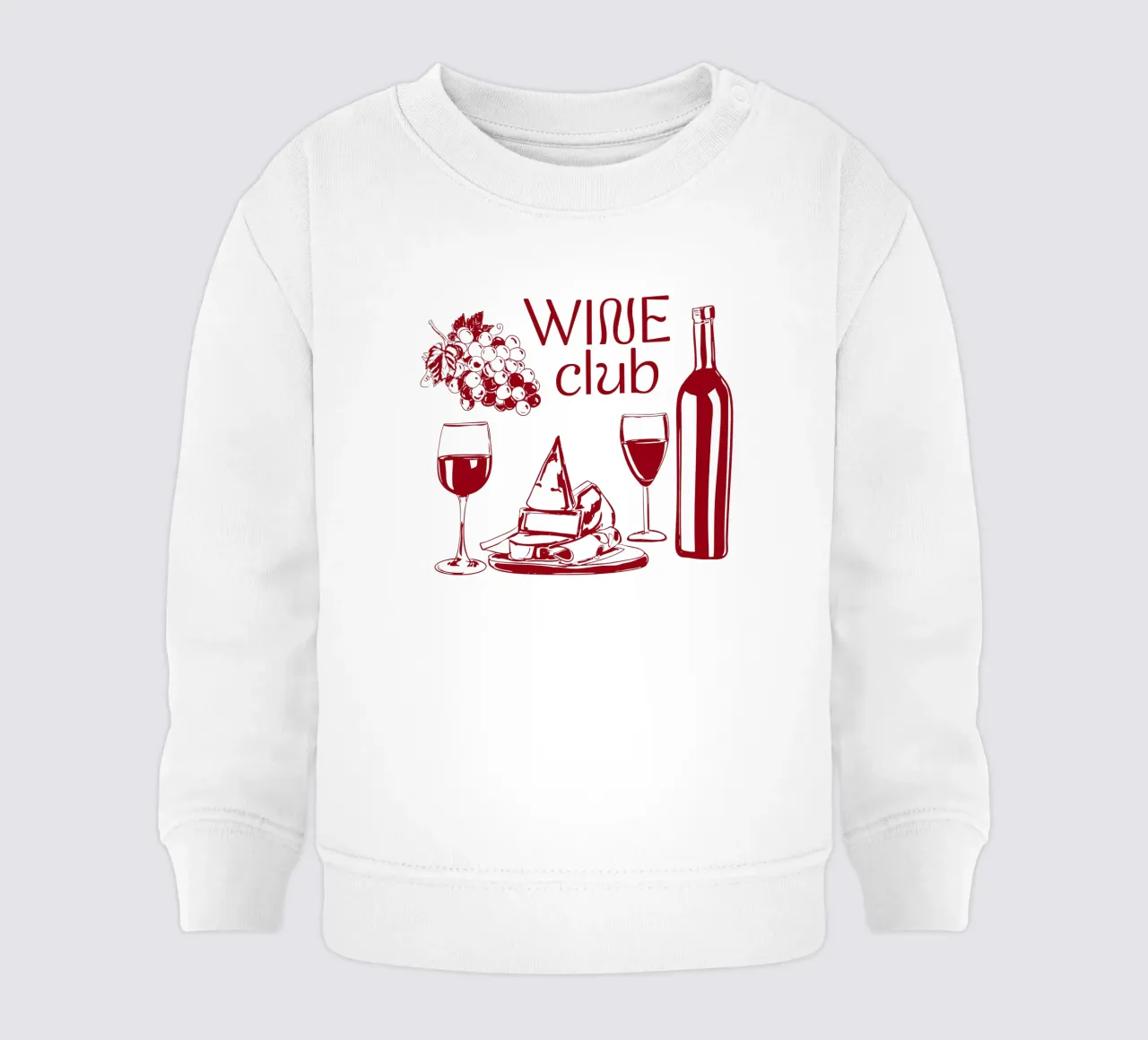 Wine Club – Champagne and Cheese Illustration baby sweatshirt by EDMPROJECT