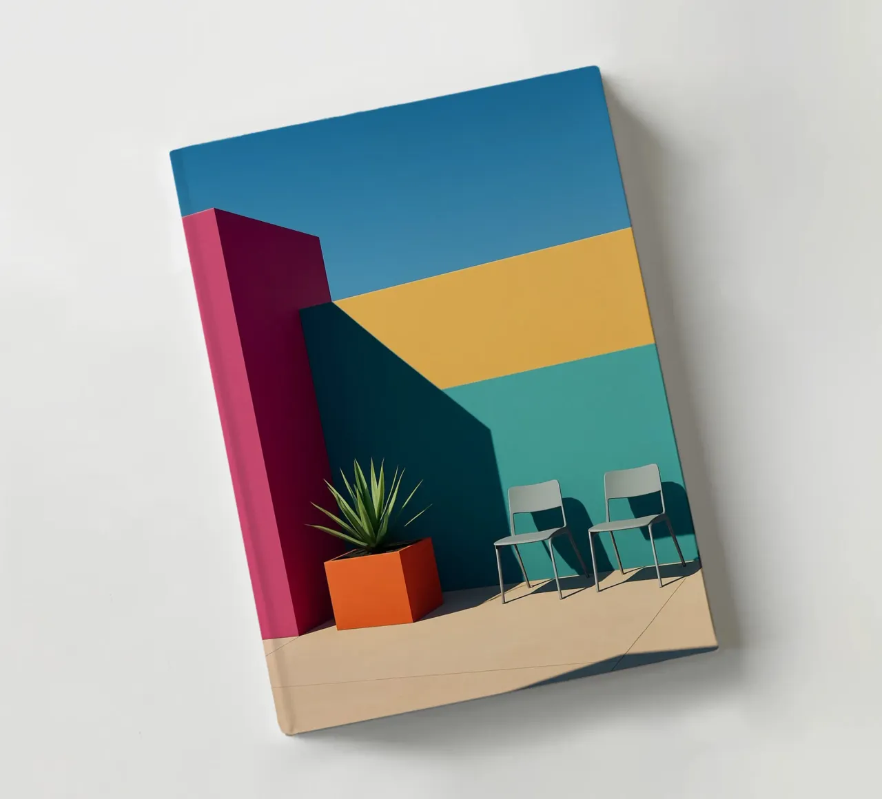 Color Contrast - The vibrant glow of pop architecture notebook by Affiches Minimalistes