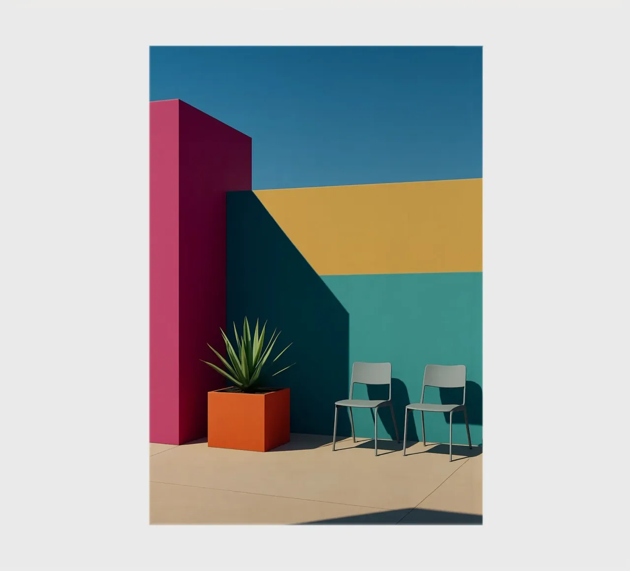 Color Contrast - The vibrant glow of pop architecture notebook by Affiches Minimalistes