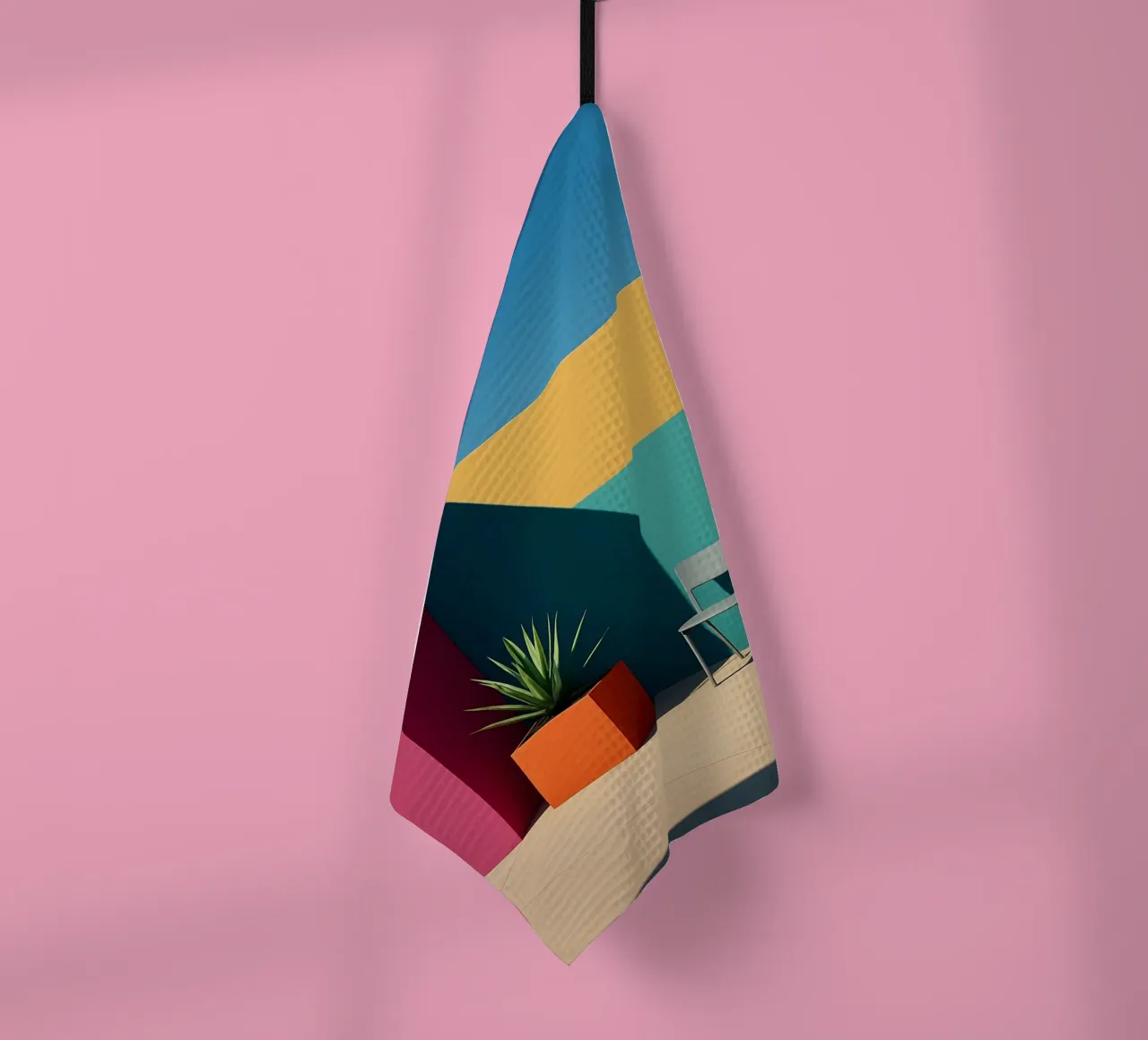 Color Contrast – L’éclat vibrant de l’architecture pop torchon de Affiches Minimalistes