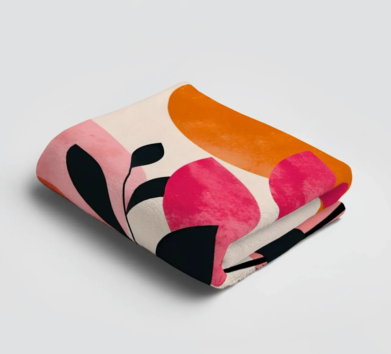 Minimal Floral Pink and Orange towel by Gypsy Galleria