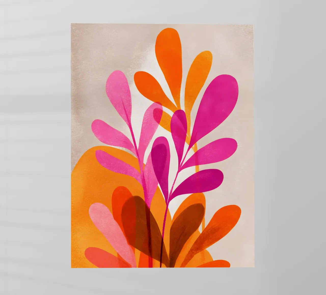 Minimal Floral Pink and Orange backlit film by Gypsy Galleria