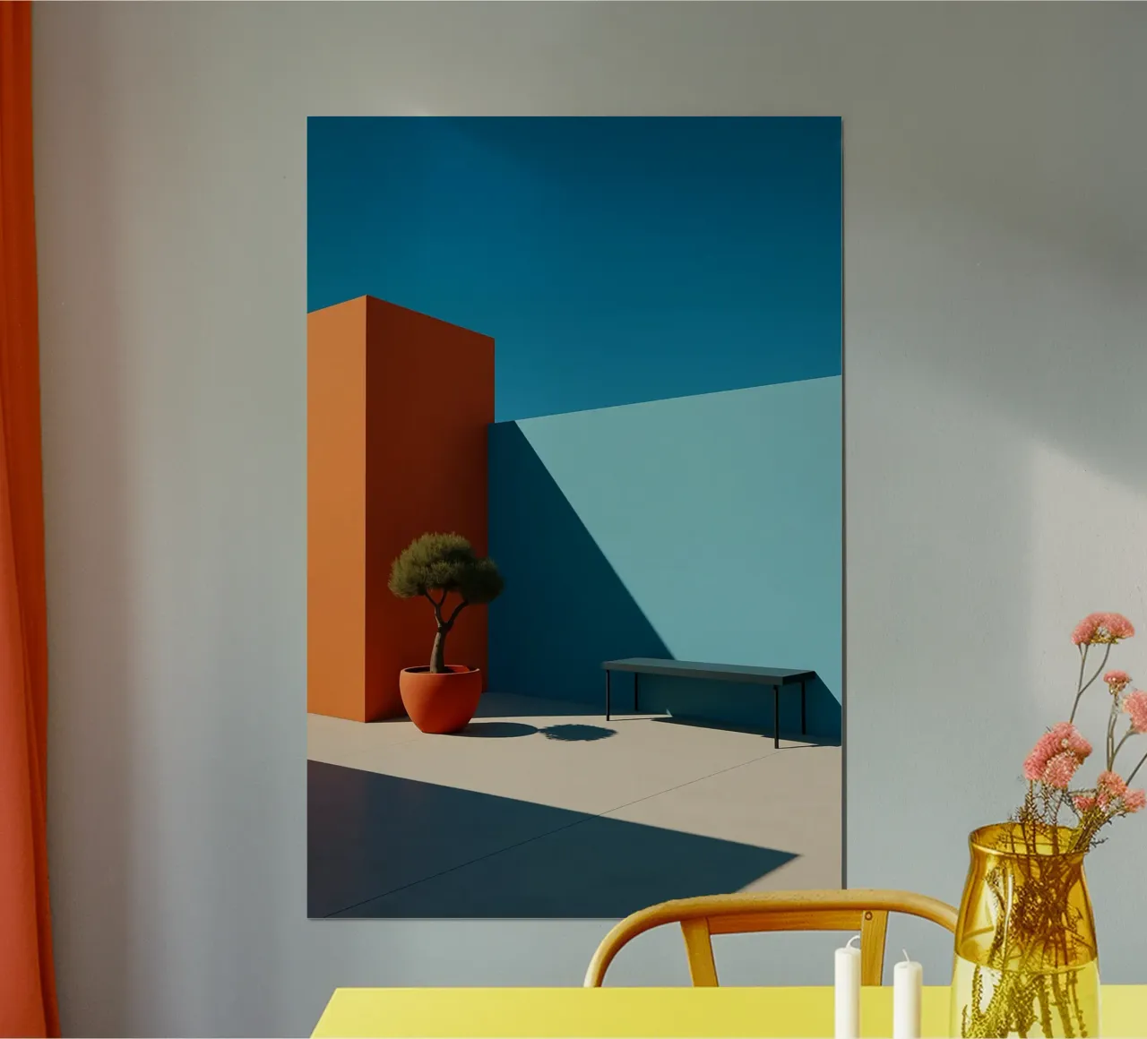 Abstract Garden - Rohe Harmonie in kräftigen Farben Poster mit Kunststoffrahmen von Affiches Minimalistes