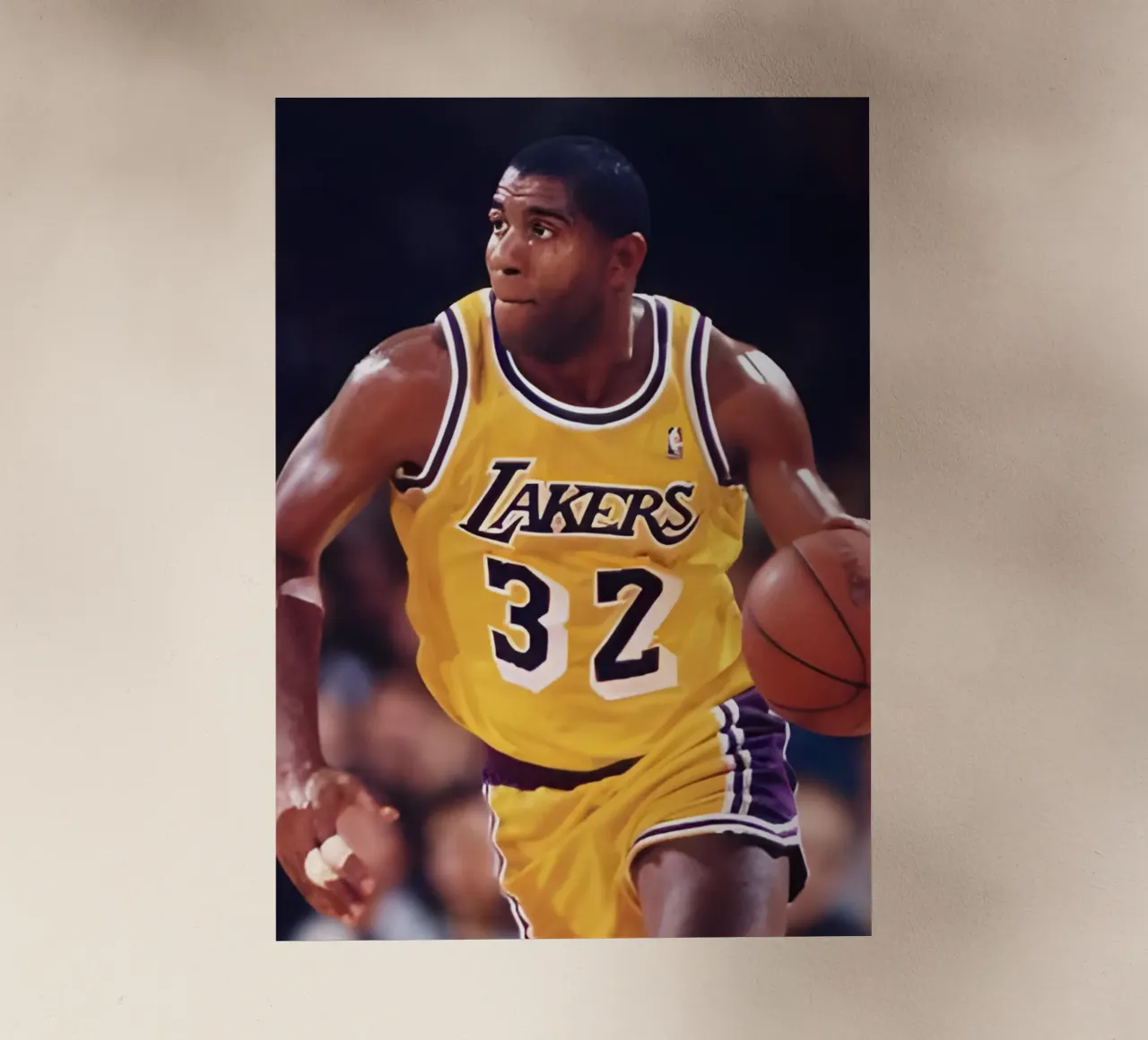 Magic Johnson pellicola backlit da Low poly art