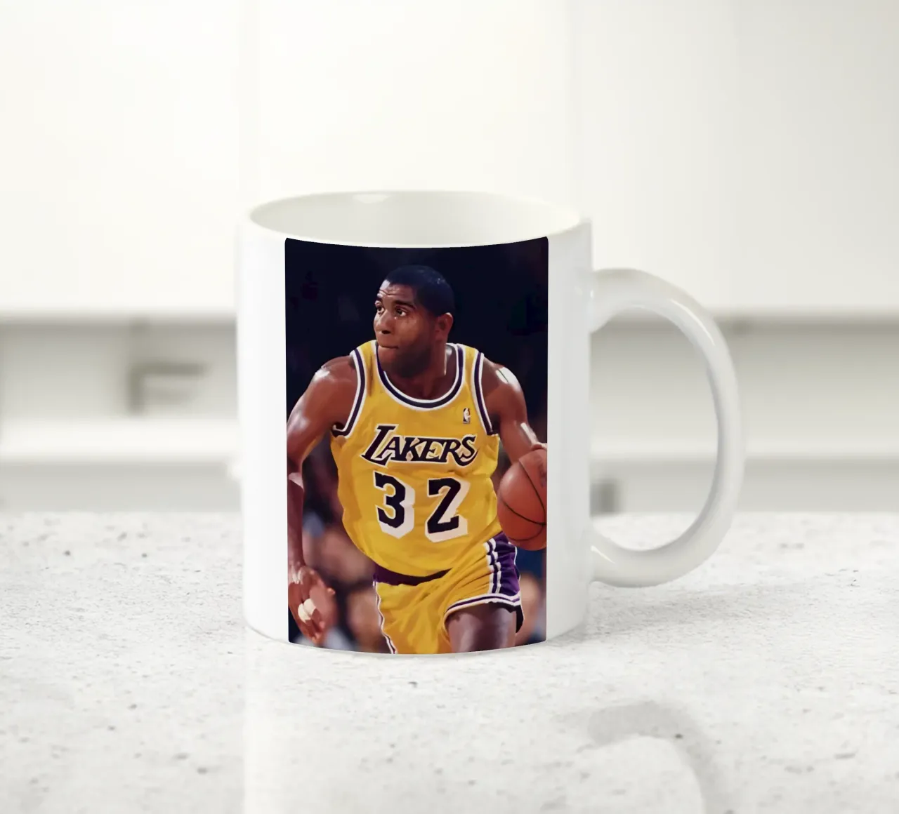 Magic Johnson tazza in ceramica da Low poly art