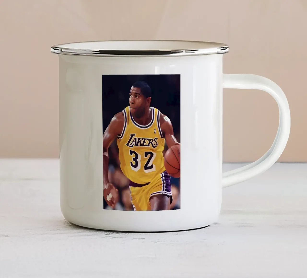 Magic Johnson tazza in smalto da Low poly art