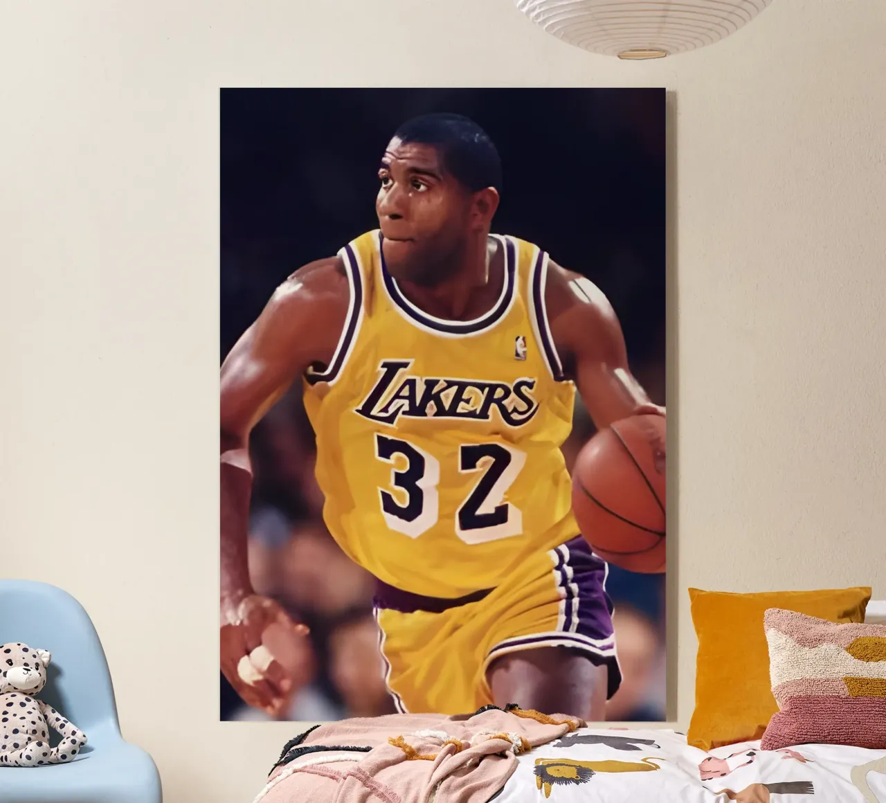 Magic Johnson acrylic glass by Low poly art