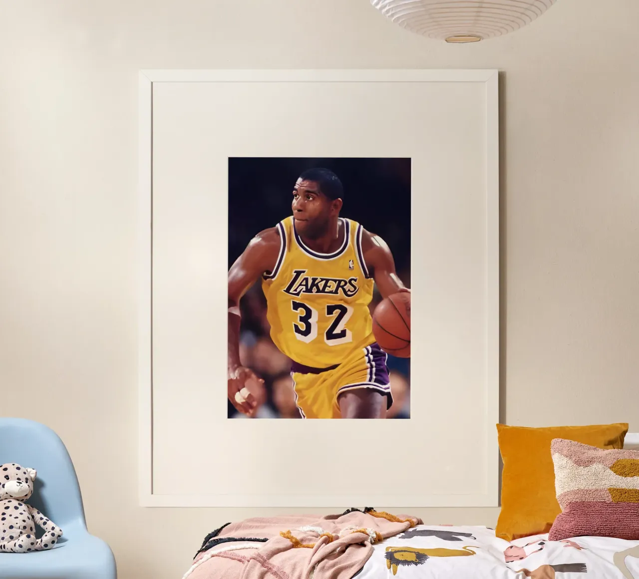 Magic Johnson poster by Low poly art