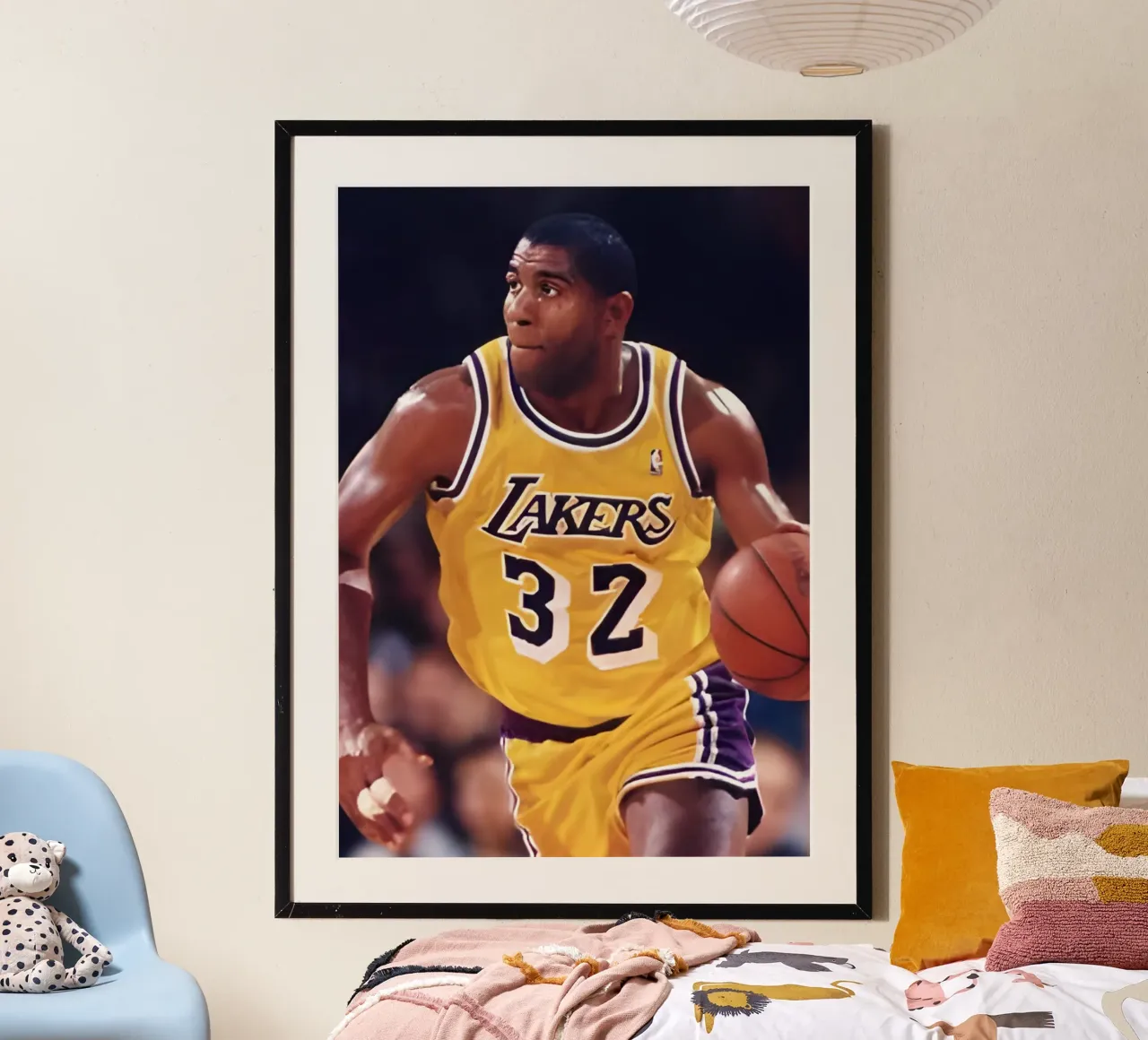 Magic Johnson poster by Low poly art