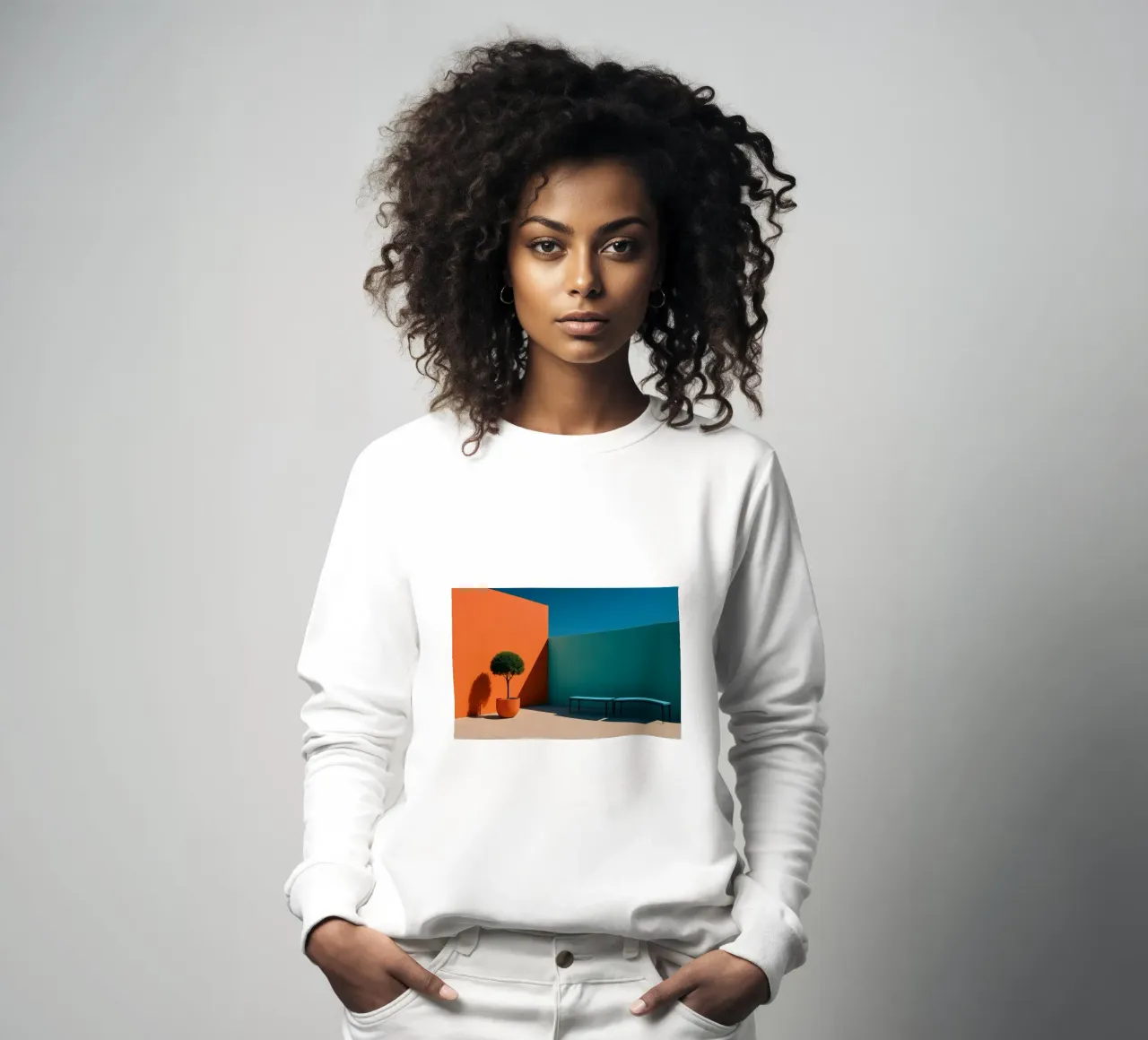 Bold Geometry - A dazzling architectural scene sweatshirt by Affiches Minimalistes