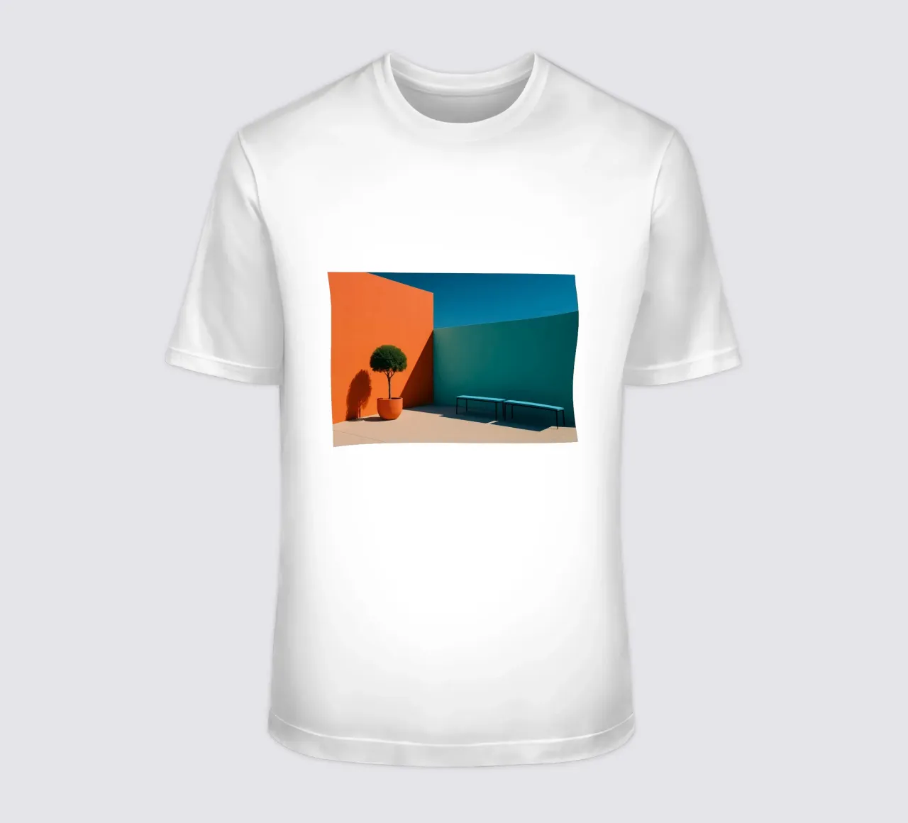 Geometria audace - Un'abbagliante scena architettonica t-shirt da Affiches Minimalistes