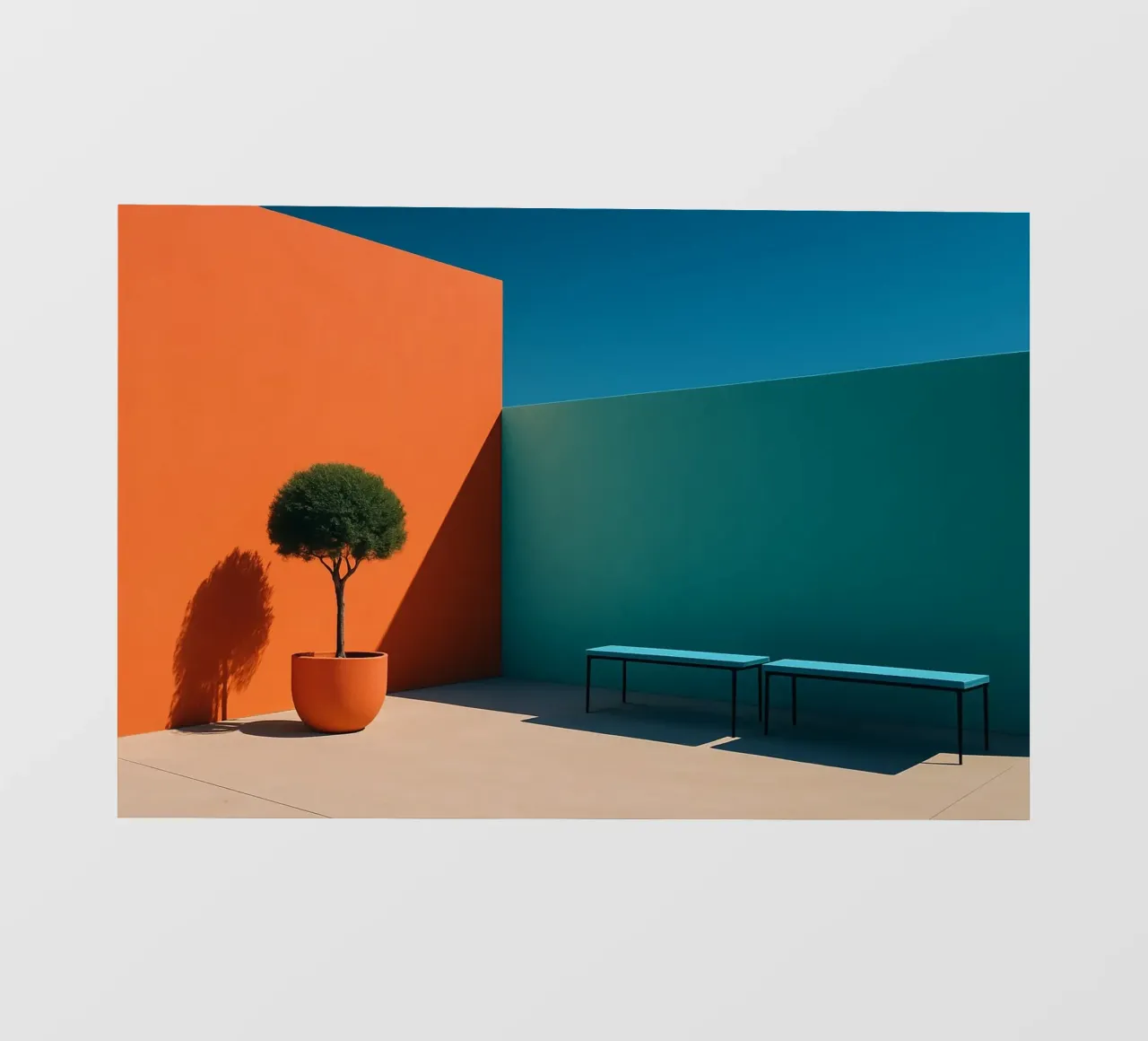 Geometria audace - Un'abbagliante scena architettonica telo in pvc da Affiches Minimalistes