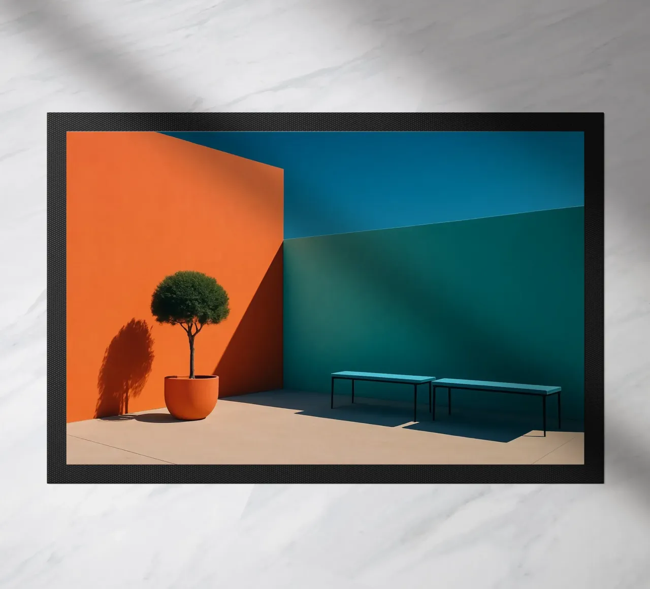 Geometria audace - Un'abbagliante scena architettonica zerbino da Affiches Minimalistes