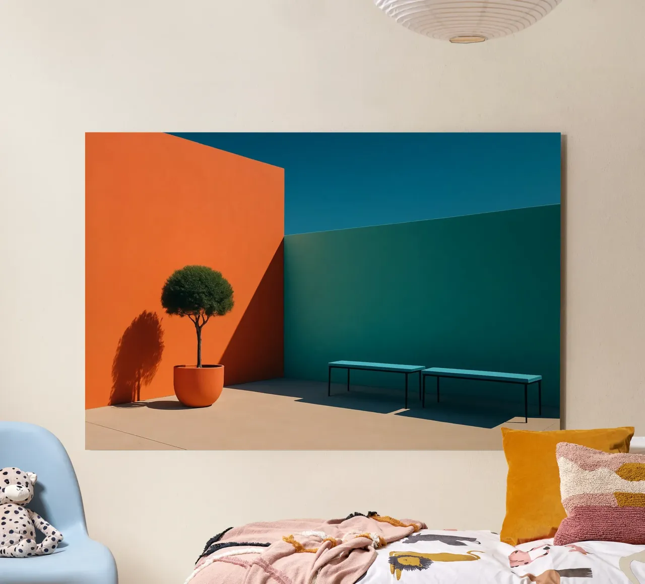 Geometria audace - Un'abbagliante scena architettonica alluminio dibond da Affiches Minimalistes