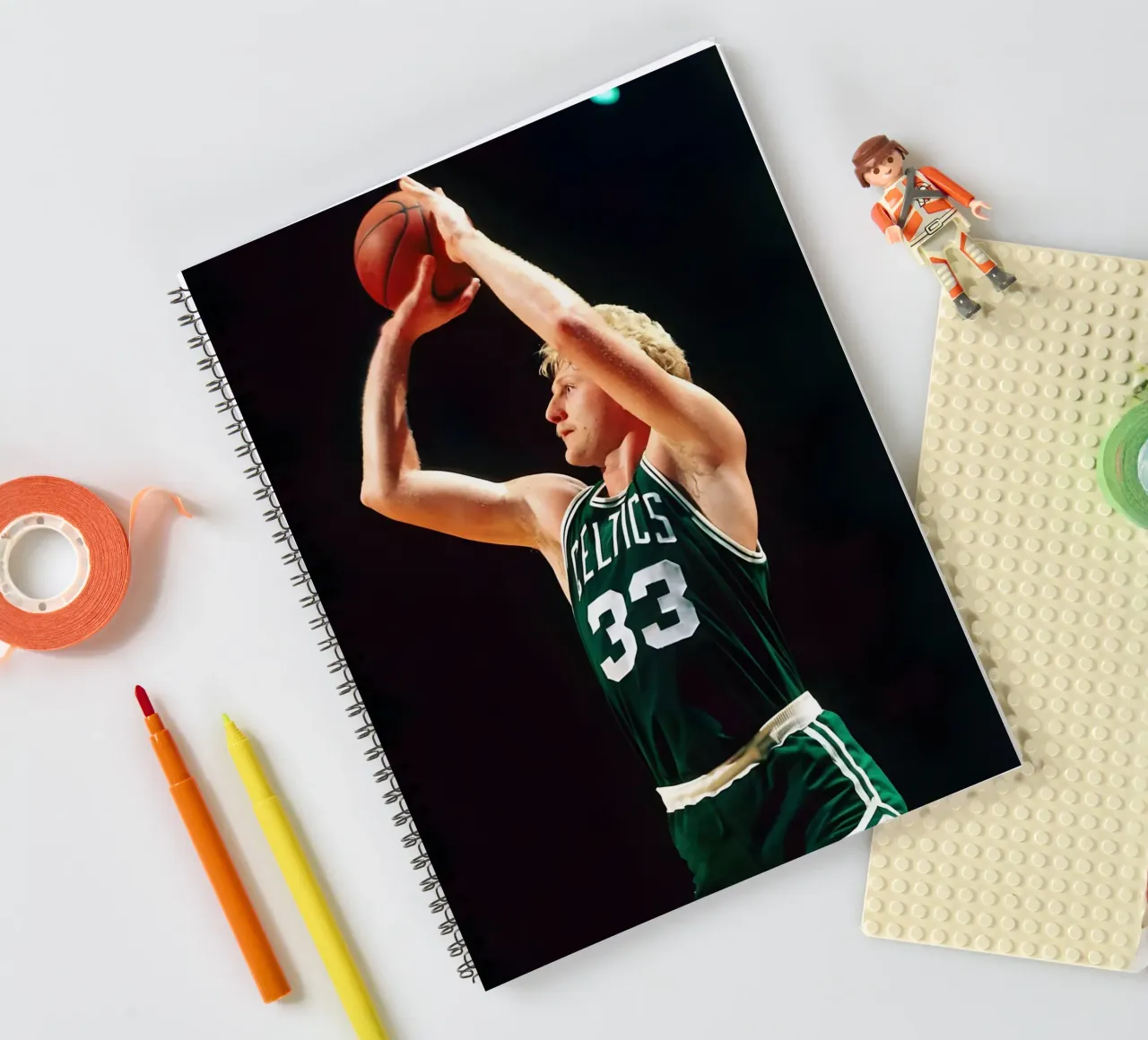 Larry Bird diario ad anelli da Low poly art