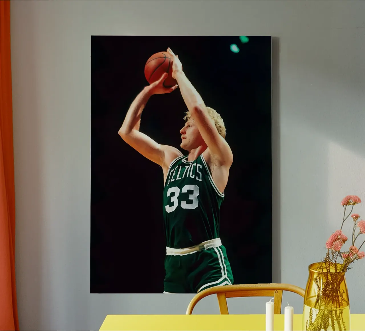 Larry Bird tela da Low poly art