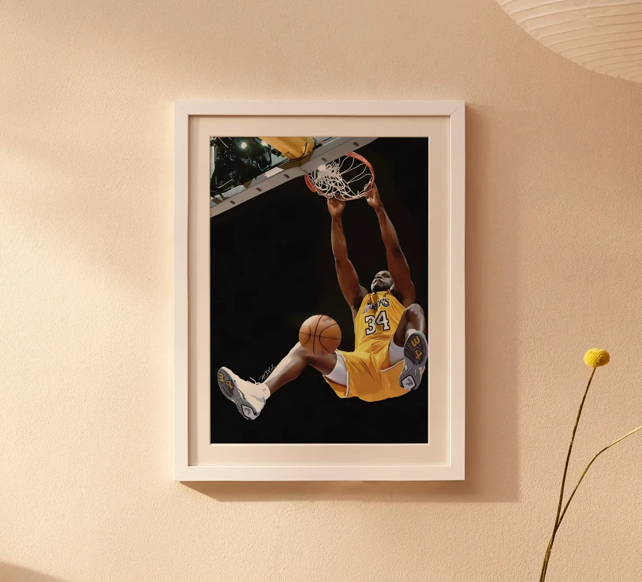 Shaquille O'Neal poster con telaio in plastica da Low poly art