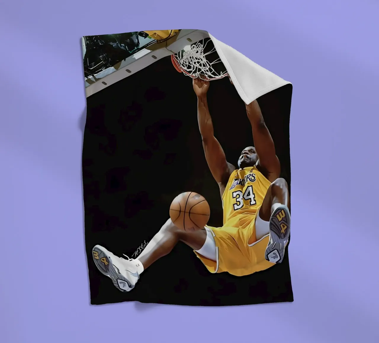 Shaquille O'Neal fleece blanket by Low poly art