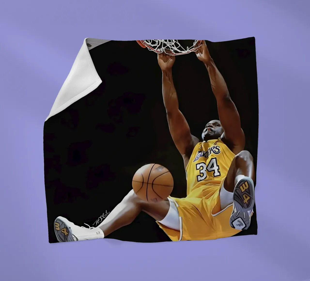Shaquille O'Neal fleece blanket by Low poly art