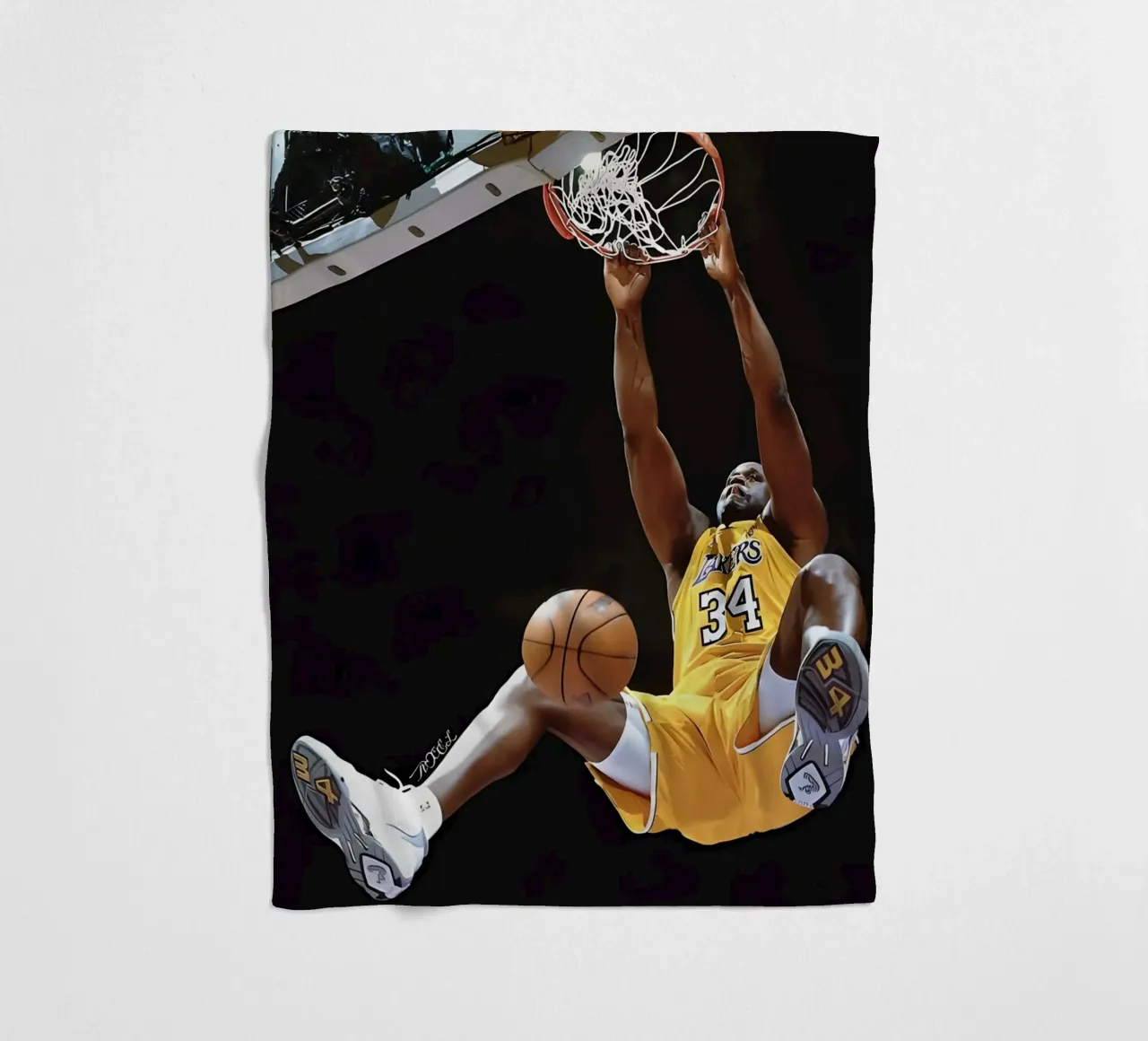 Shaquille O'Neal fleece blanket by Low poly art
