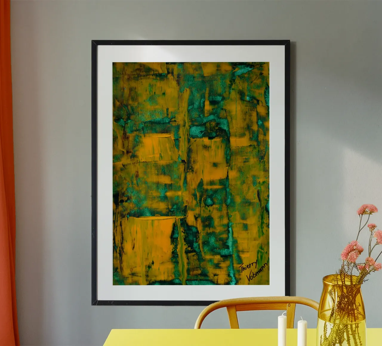 Inspired by Hans Hofmann. 7 poster con telaio in legno da Thierry Vobmann Abstract painting