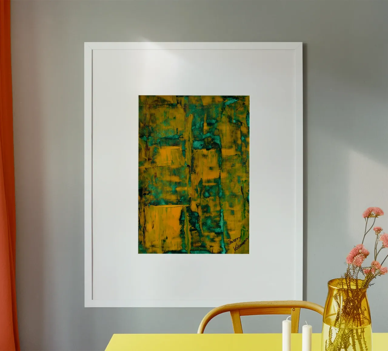 Inspired by Hans Hofmann. 7 poster con telaio in legno da Thierry Vobmann Abstract painting