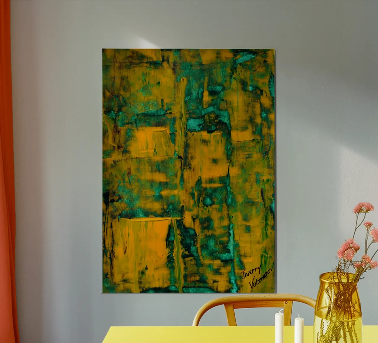 Inspired by Hans Hofmann. 7 poster con telaio in legno da Thierry Vobmann Abstract painting