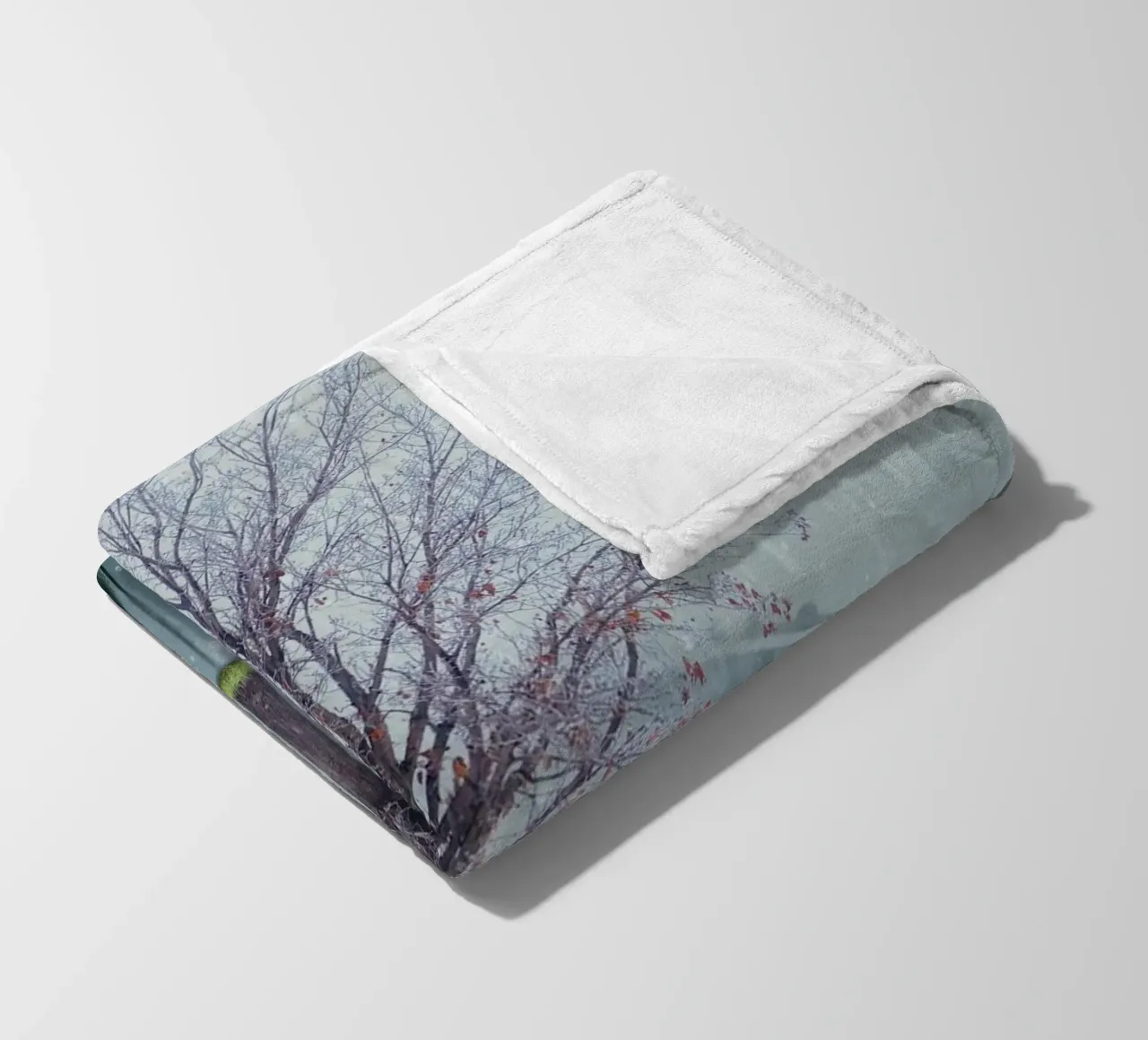Albero su ponte con neve invernale coperta in pile da Berwies Artwork